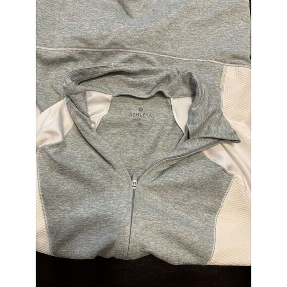Athleta Womens Long Sleeve Pullover Shirt 1/4 Zip Athletic Activewear‎ Sz M Gray - Picture 3 of 8